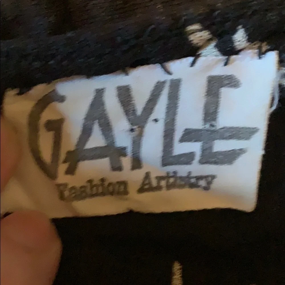 Vintage black white scarf hem ruffle neck dress - Picture 10 of 10